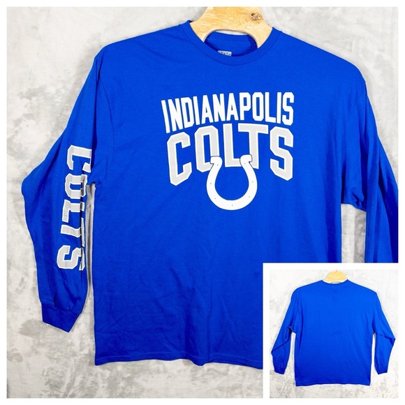 NFL Indianapolis Colts Junk Food Long Sleeve Shirt Mens XXL Printed‎ In USA - Picture 1 of 7